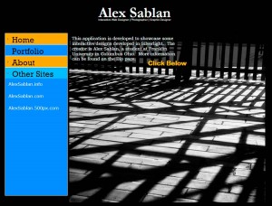 AlexSablan.info/imdPortfolio - A submission, by Alex Sablan, to Franklin University for interactive media chair
